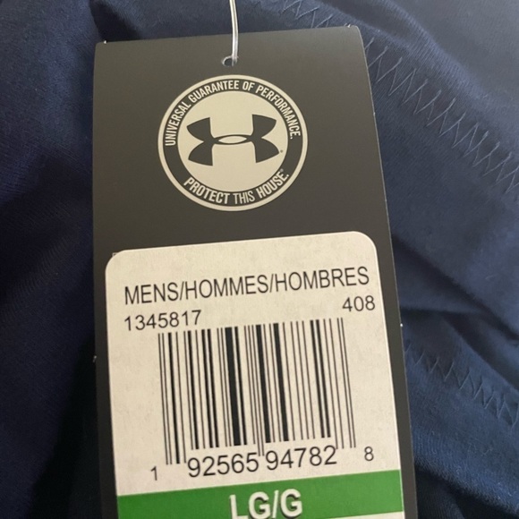 Mens Under Armour Project Rock B.S.R Cut-Off Shirt Large 1345817 408 Blue - Picture 3 of 5